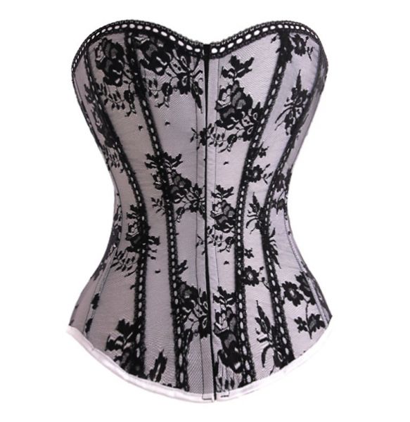 Corset A014 Cinza Rendado